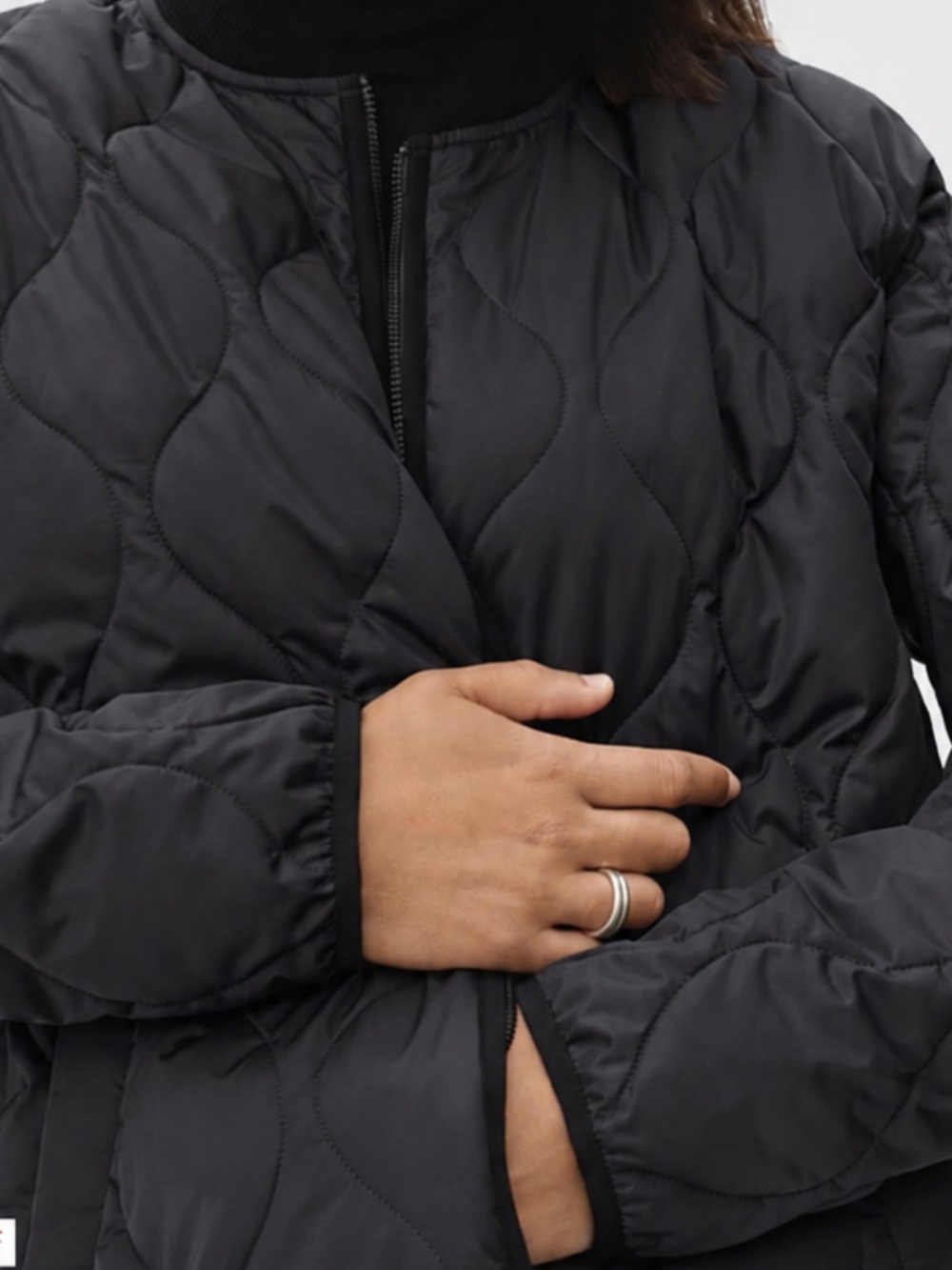 NWOT Everlane The ReNew Long Liner charcoal Black jacket coat quilted Small - Picture 6 of 16